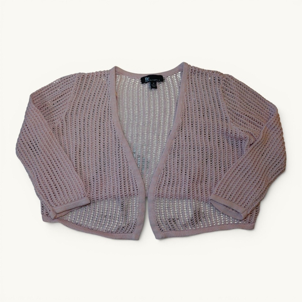 Be by Chetta B Dusty Pink Open Knit Cardigan M